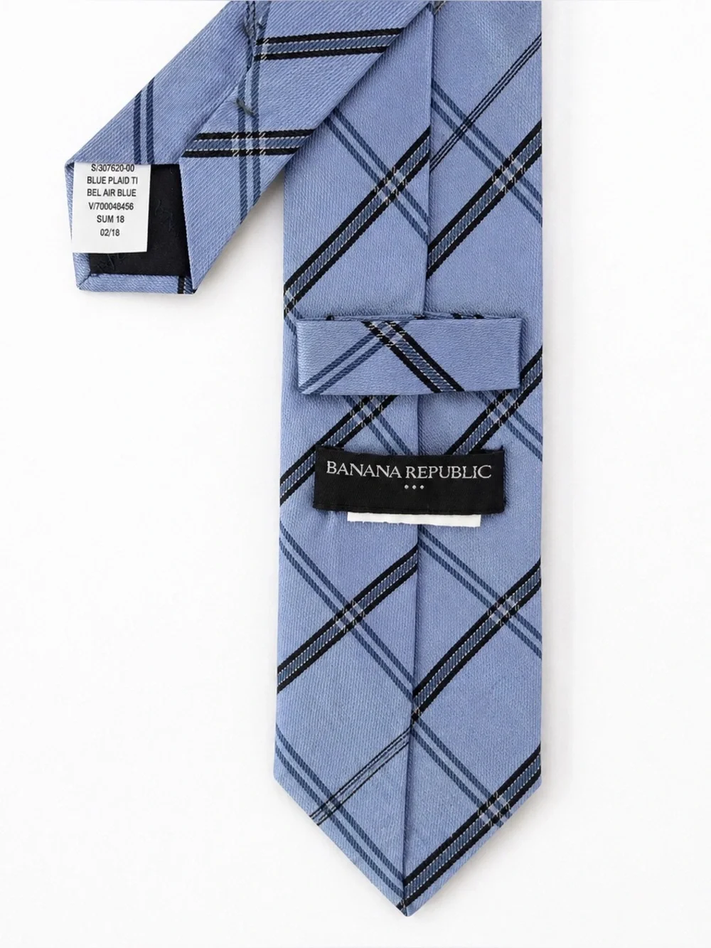 Banana Republic Plaid Silk Tie Men’s Tie Bel Air Blue Classic Business Wedding